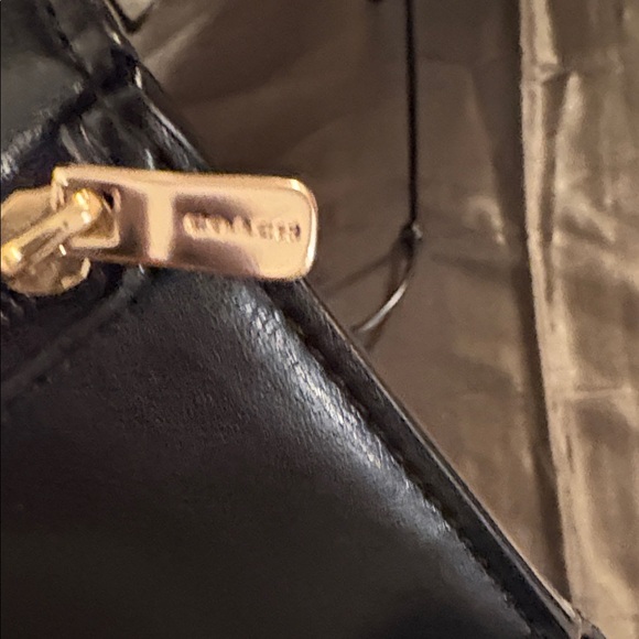 Coach Jade Envelope Black Leather Wallet with Gold Accent F88099 - Picture 10 of 12